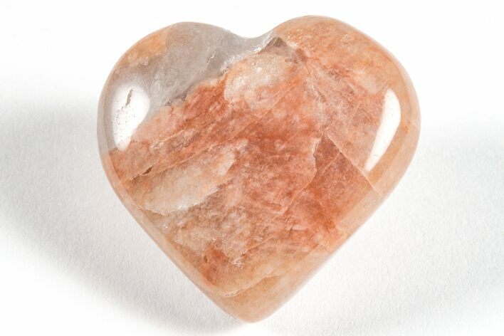 1.6" Polished Peach Moonstone Hearts - Photo 1